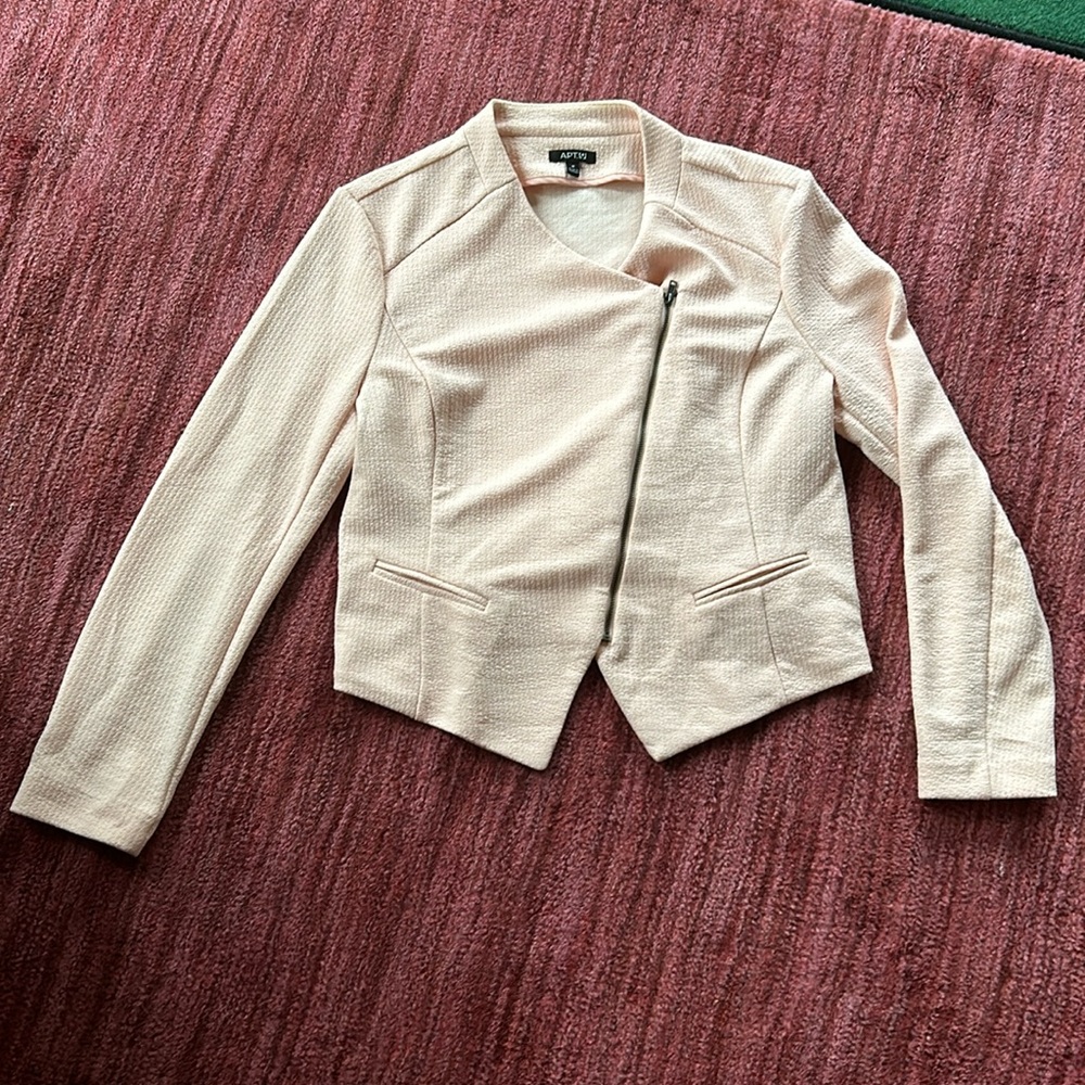 Blush color asymmetrical blazer